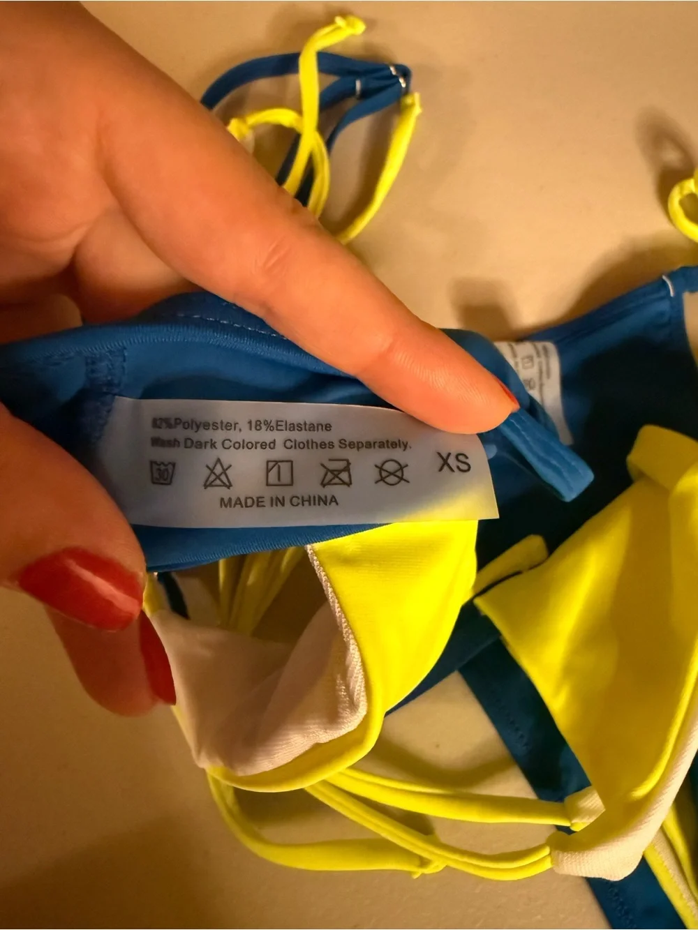 NEW Amazon Soly Hux Bikini 2 Piece Bathing Suit Lime Green Blue Size XS
